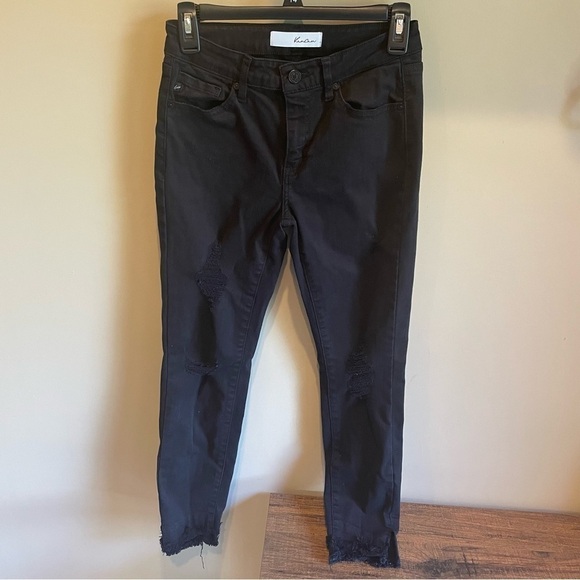 KANCAN Estilo Black Distressed Raw Hem 26 - Picture 1 of 6